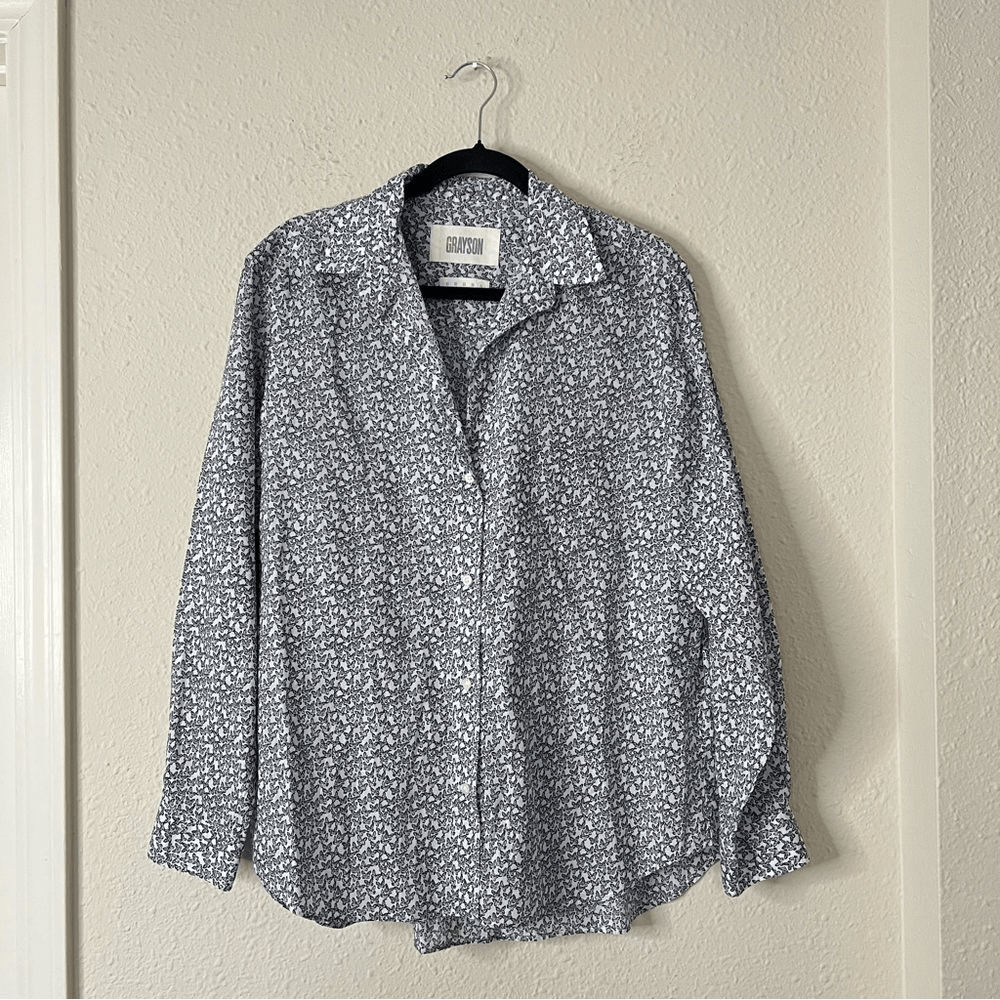 Grayson The Hero Butterfly Print Button Up Shirt Size XL