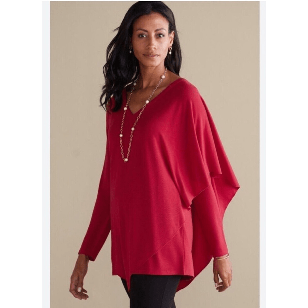 Soft Surroundings Madeline Tunic Top in Moroccan Red Size Small