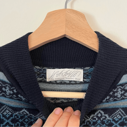 LORD & TAYLOR Nordic Fair Isle 100% Merino Wool Mock Neck Sweater Plus Size 3X