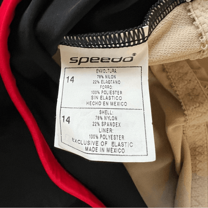 Speedo Onepiece Swimsuit Black NEW Size 14
