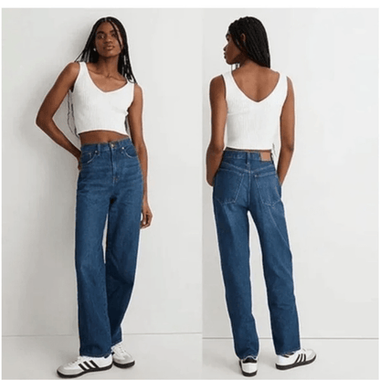 Madewell Baggy Straight Jeans in Dark Worn Indigo Wash size 26