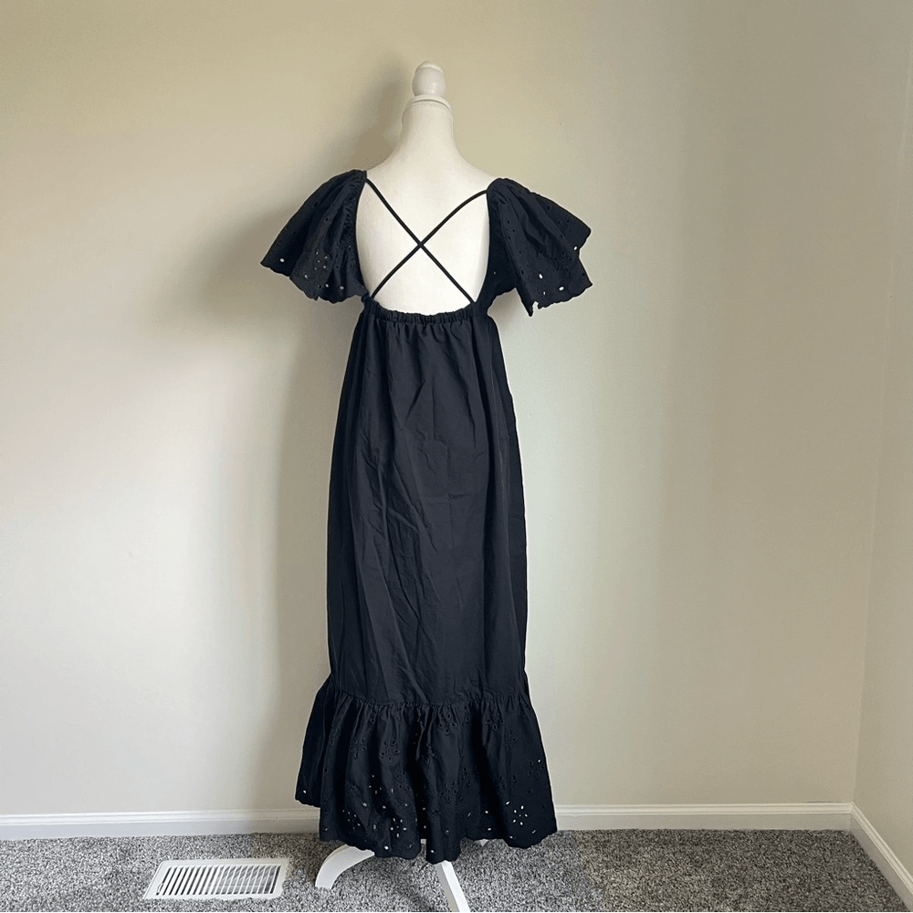 En Saison  Barnette Eyelet Midi Dress Black Size XS