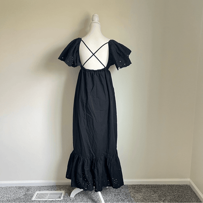 En Saison  Barnette Eyelet Midi Dress Black Size XS