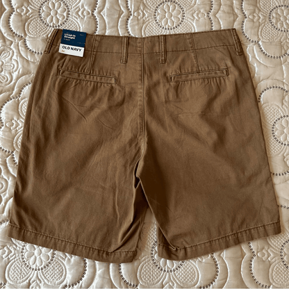 Old Navy Lived-In Straight Cargo Khaki Shorts NEW Size 34