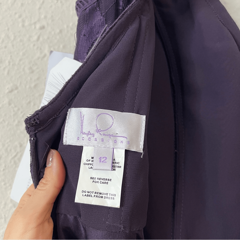 Hayley Paige 5864 Lace Bodice Chiffon A-Line Bridesmaid Maxi Dress Formal Gown