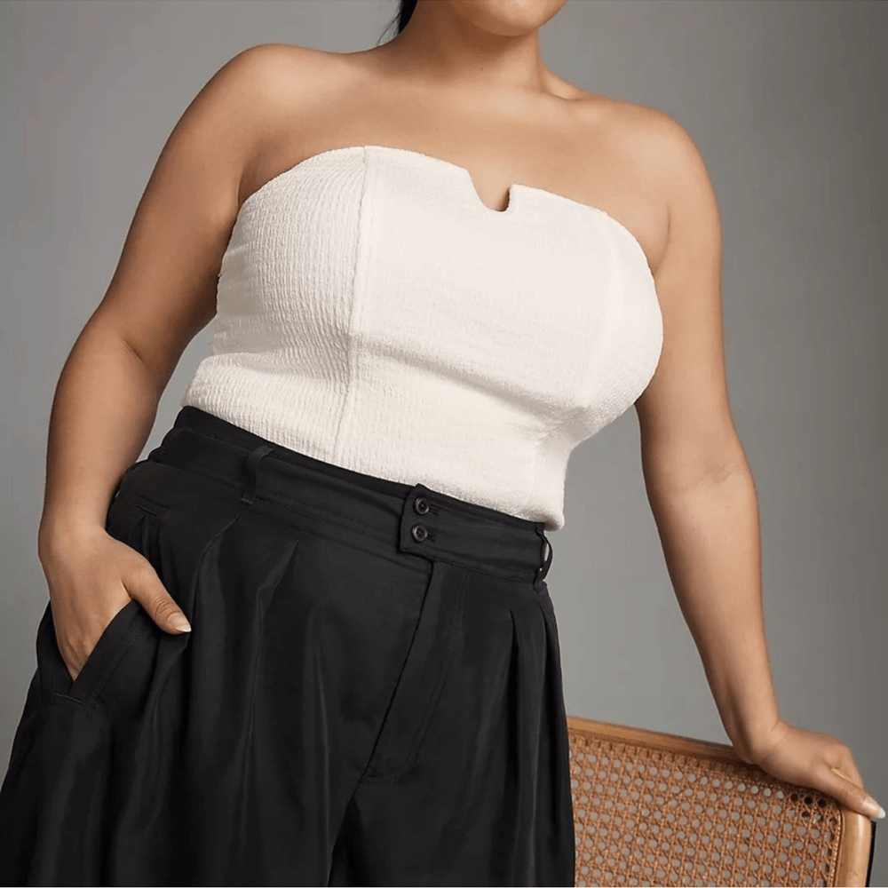 Anthropologie Porridge Tube Top in Ivory NEW Size XL