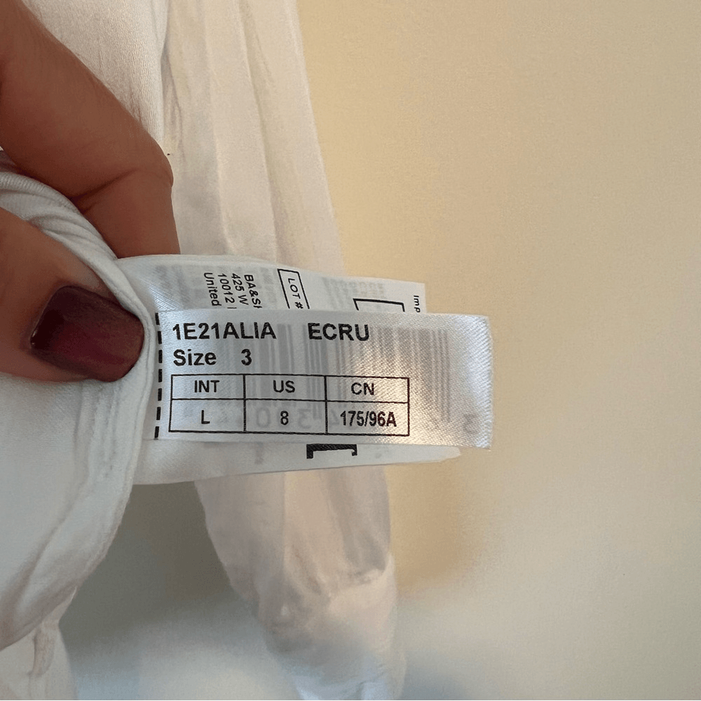 BA&SH Alia Lady Shirt in Ecru / Off White Long Sleeve Size Large US 8