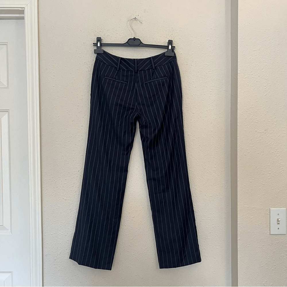 Brooks Brothers Navy Blue Pinstriped Trousers Wool Dress Pants Size 0P