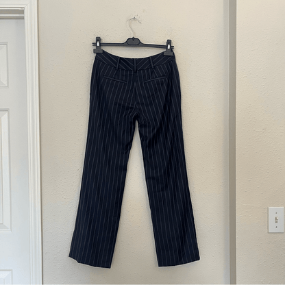 Brooks Brothers Navy Blue Pinstriped Trousers Wool Dress Pants Size 0P