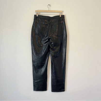 Abercrombie & Fitch 90s Straight Ultra High Rise Vegan Leather Pants Black 31/12