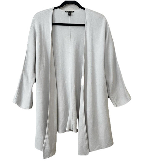 Eileen Fisher Silk Organic Cotton Cardigan Size Large Open Front