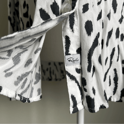 Rails Rocsi Shirt Ivory Cheetah REVOLVE Button Down Size XL Long Sleeve