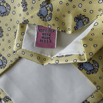 Vineyard Vines Neck Tie Silk Yellow Crab Under The Sea Preppy Mens