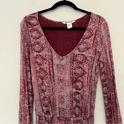 Billabong See the Sun Long Sleeve Bohemian Romper Size Small