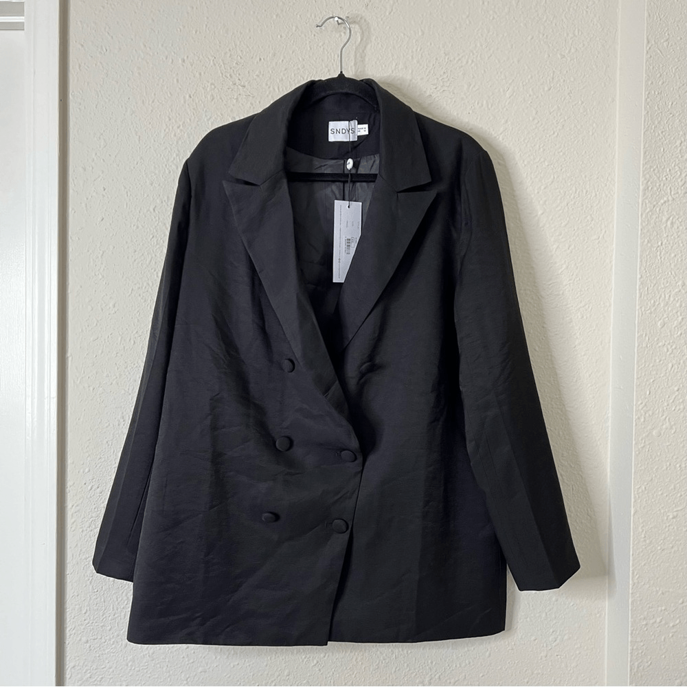 Revolve SNDYS Hills Black Blazer Jacket in Black NEW Size 12 XXL