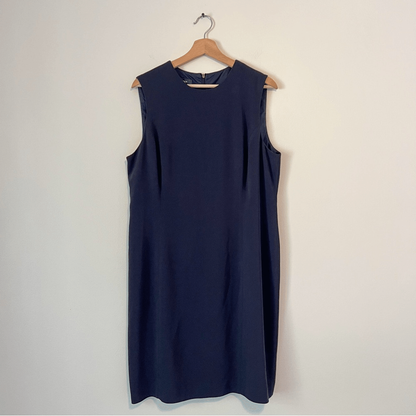 Lauren Ralph Lauren Navy Blue Sheath Dress Sleeveless Size 16