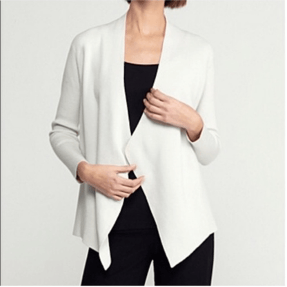 Eileen Fisher Silk Organic Cotton Cardigan Size Large Open Front