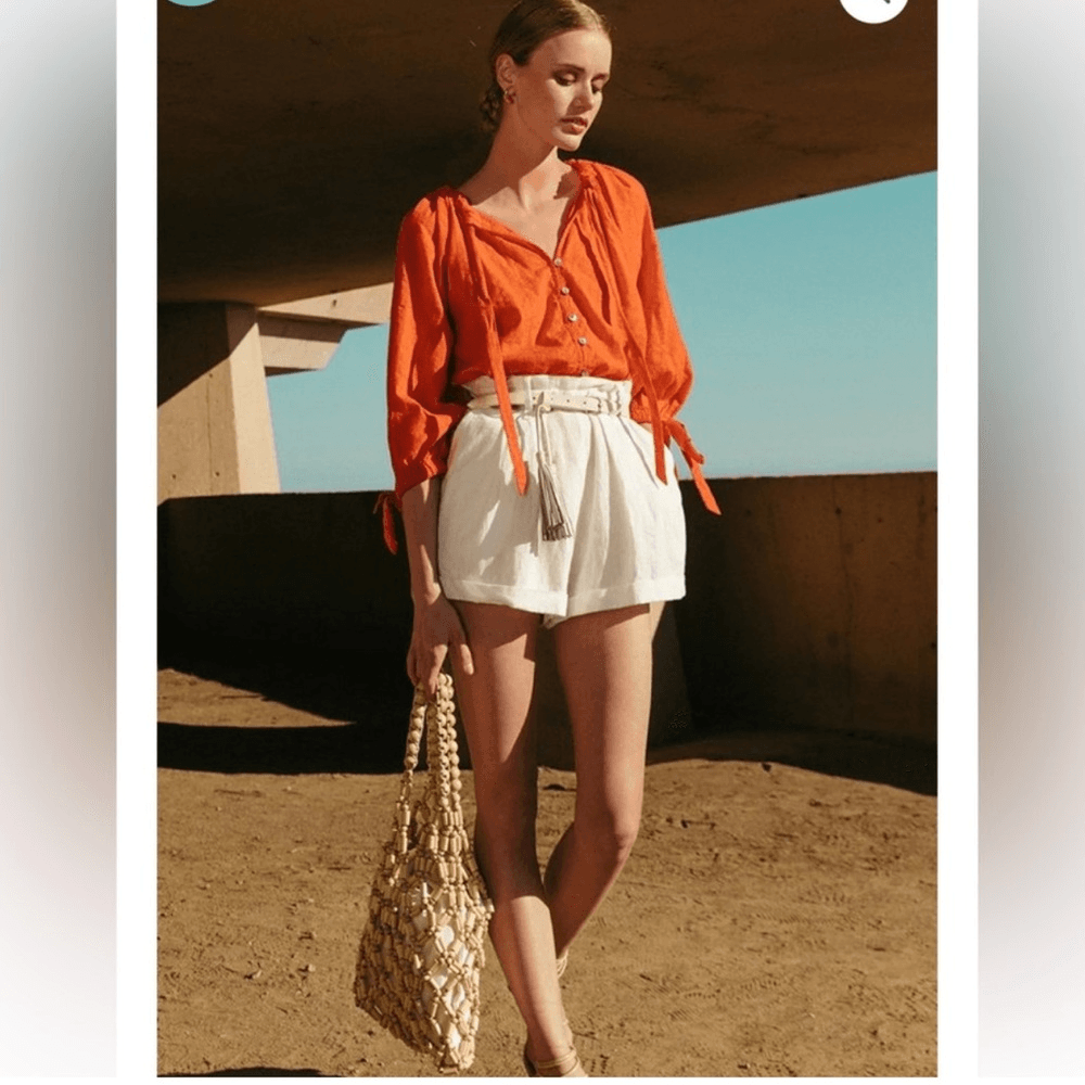 CLEOBELLA Rylan Blouse in Orange Size XS