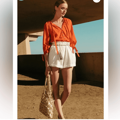 CLEOBELLA Rylan Blouse in Orange Size XS