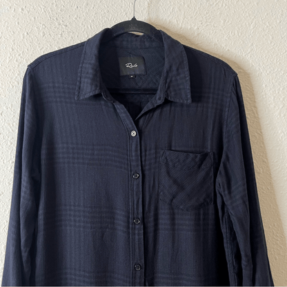 Rails Bianca Charcoal Shadow Plaid Flannel Shirt Dress Tunic Size Medium