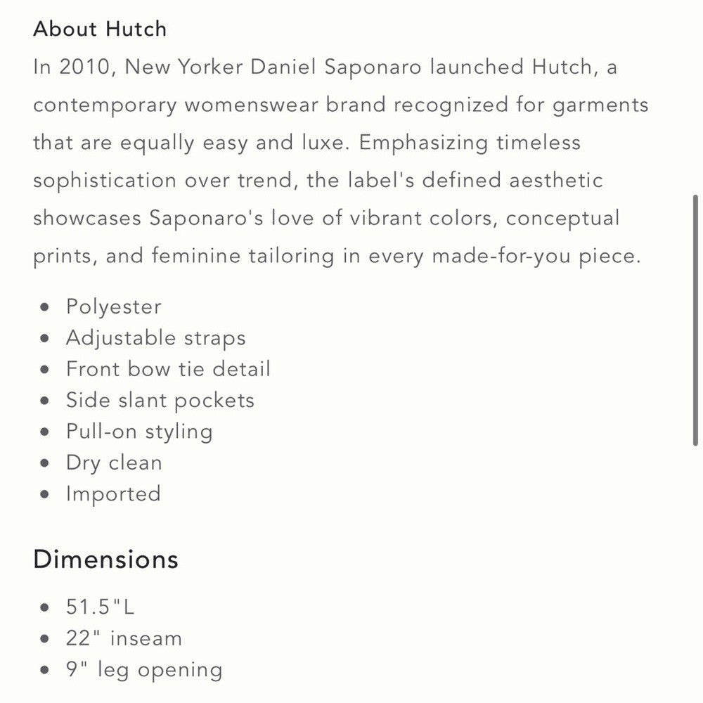 Anthropologie Hutch Satin Bow-Tie Jumpsuit NEW Size Small