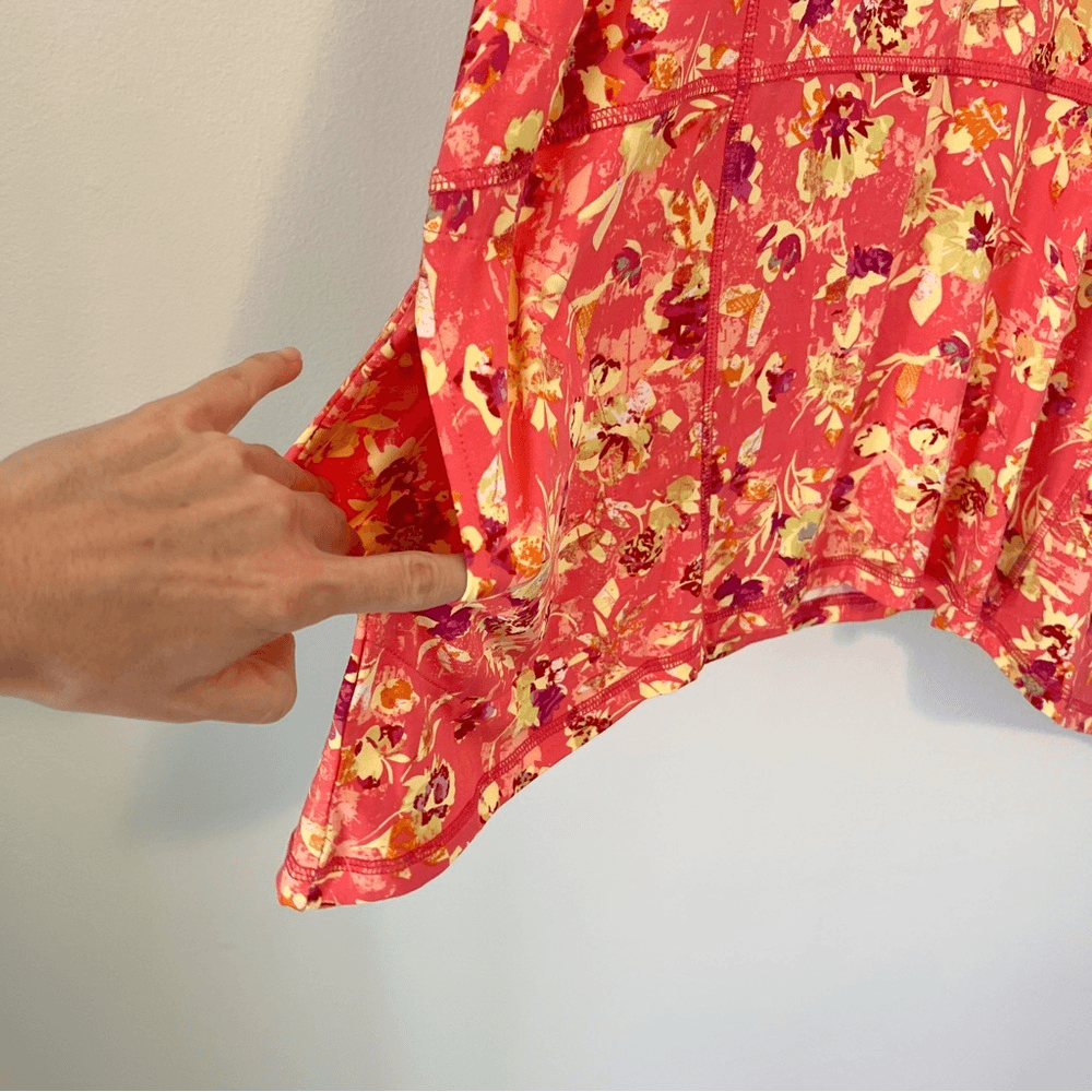 LOGO by Lori Goldstein Floral Long Sleeve Top Size XL Orange Stretchy