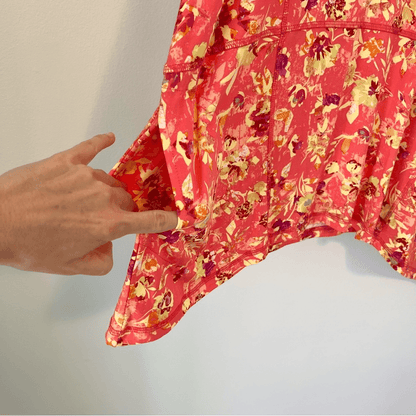 LOGO by Lori Goldstein Floral Long Sleeve Top Size XL Orange Stretchy