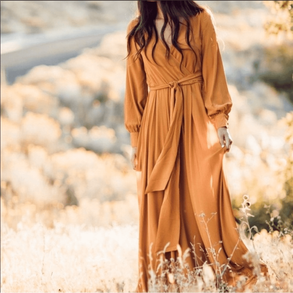 Jessakae Collection Marigold Long Maxi Dress Size Small Chiffon