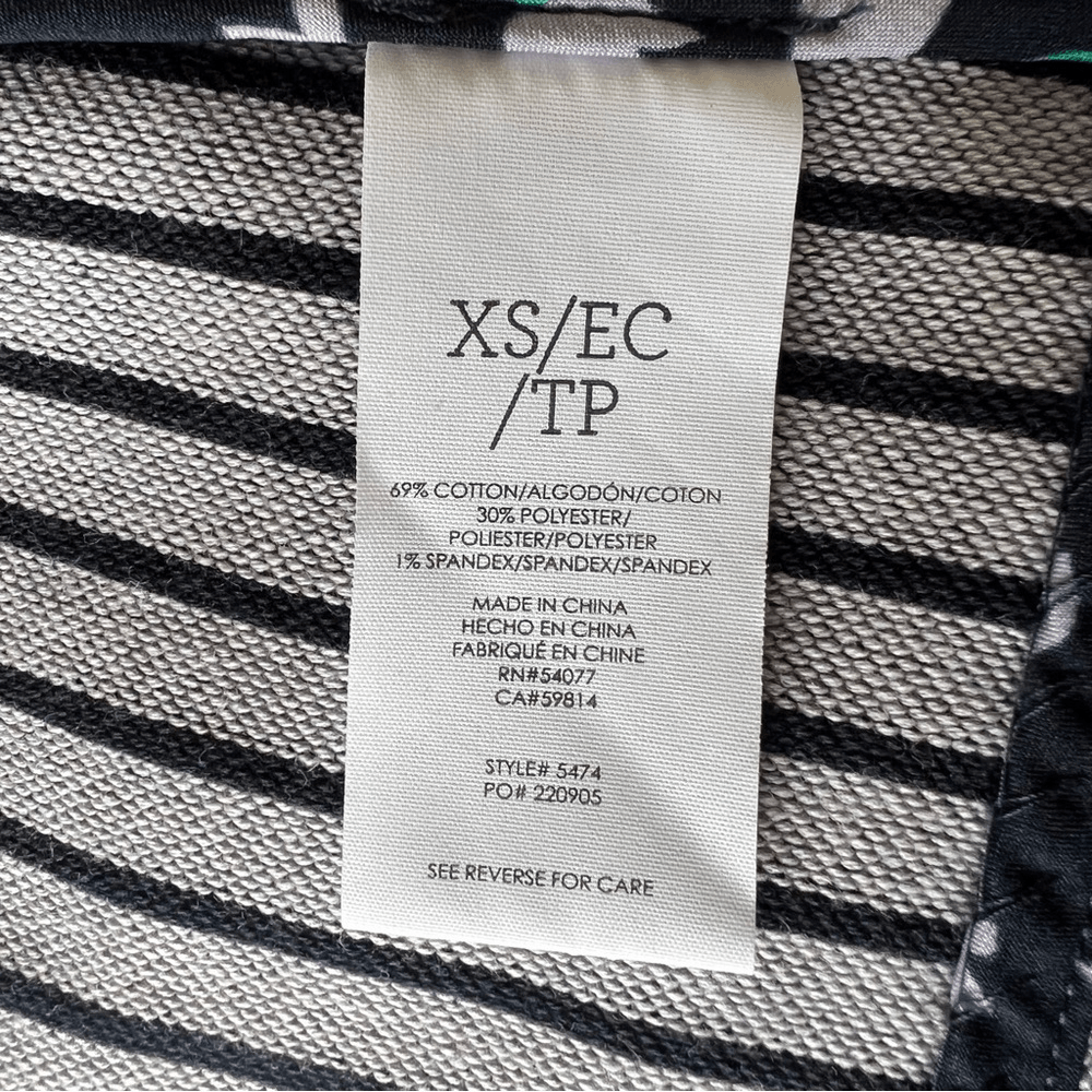 CABI Navy Blue Dappled Stripe Car Coat Size XS