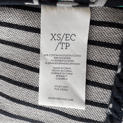 CABI Navy Blue Dappled Stripe Car Coat Size XS