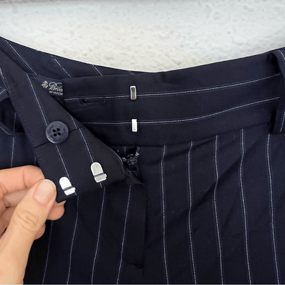 Brooks Brothers Navy Blue Pinstriped Trousers Wool Dress Pants Size 0P