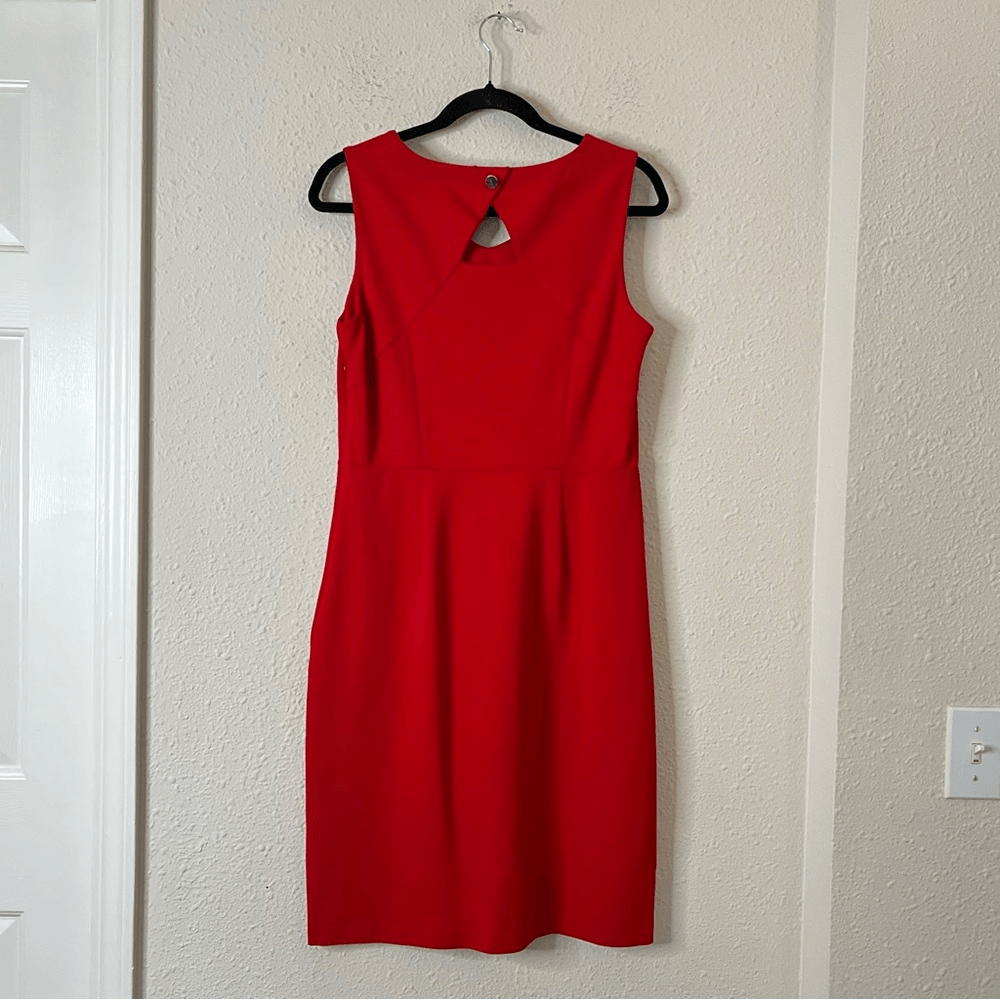 TALBOTS Red Sleeveless Ponte Sheath Dress Size 6