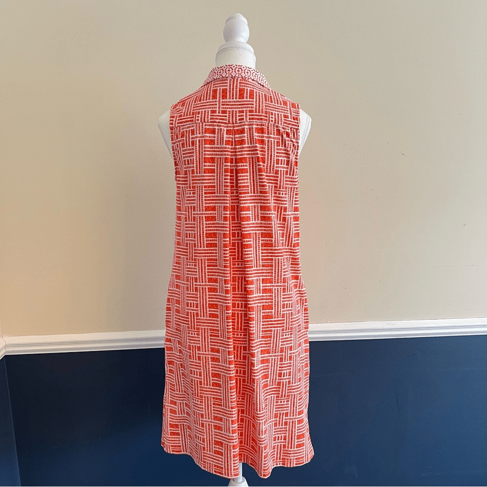 J. McLaughlin Joanna Catalina Cloth Shift Mini Dress Orange Coral Size Small