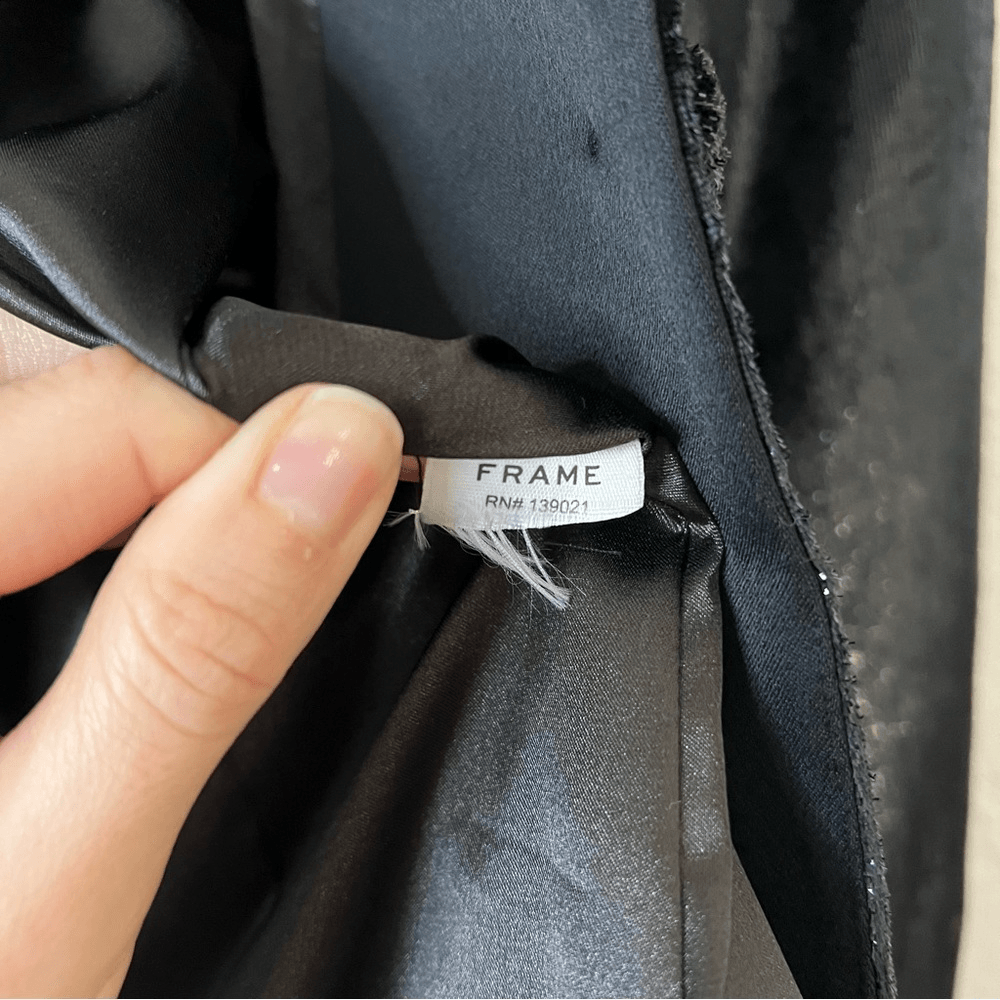FRAME Black Metallic Velvet Satin Blazer Jacket Size 2 Party Cocktail