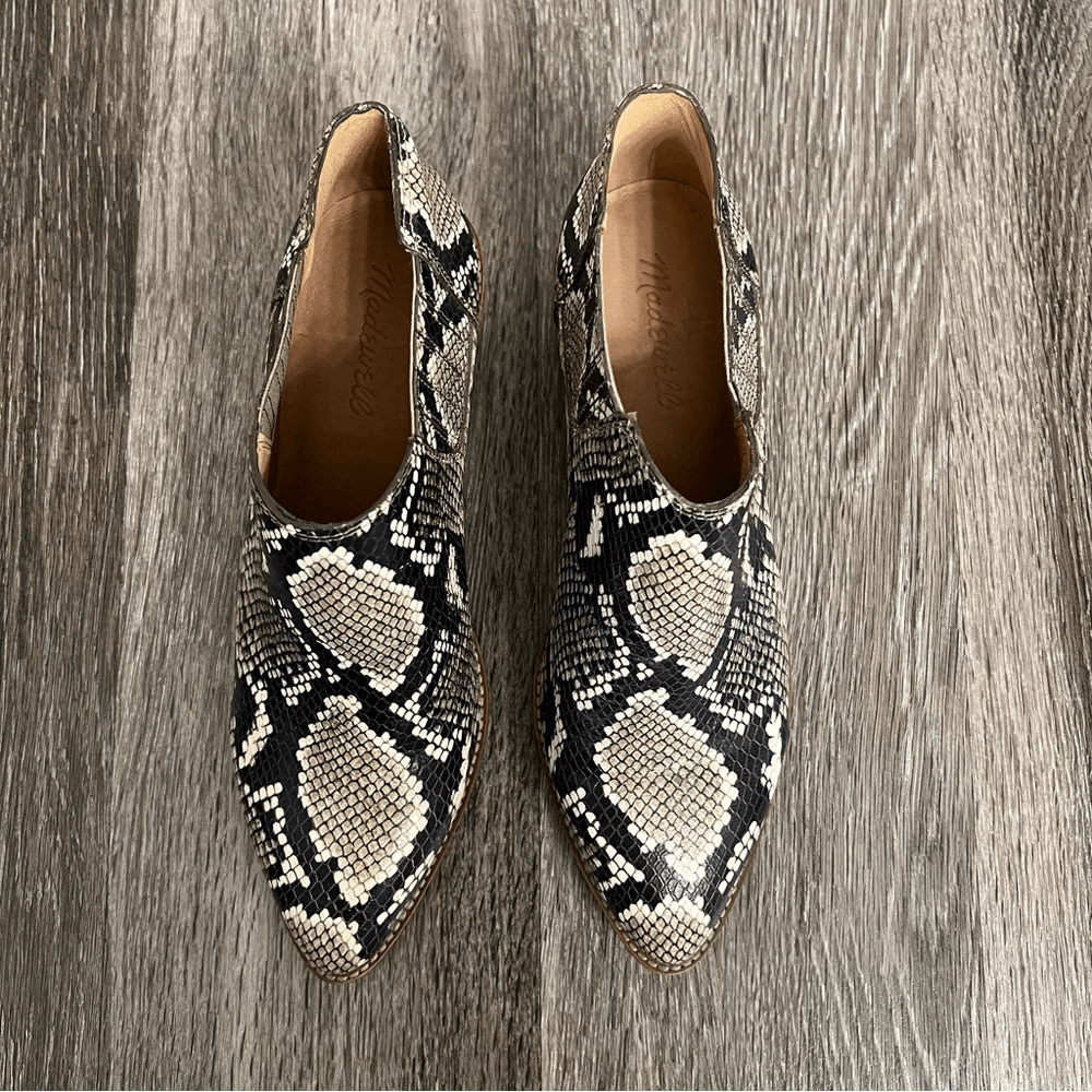 Madewell Chelsea Snakeskin Boots Leather Upper Size 8