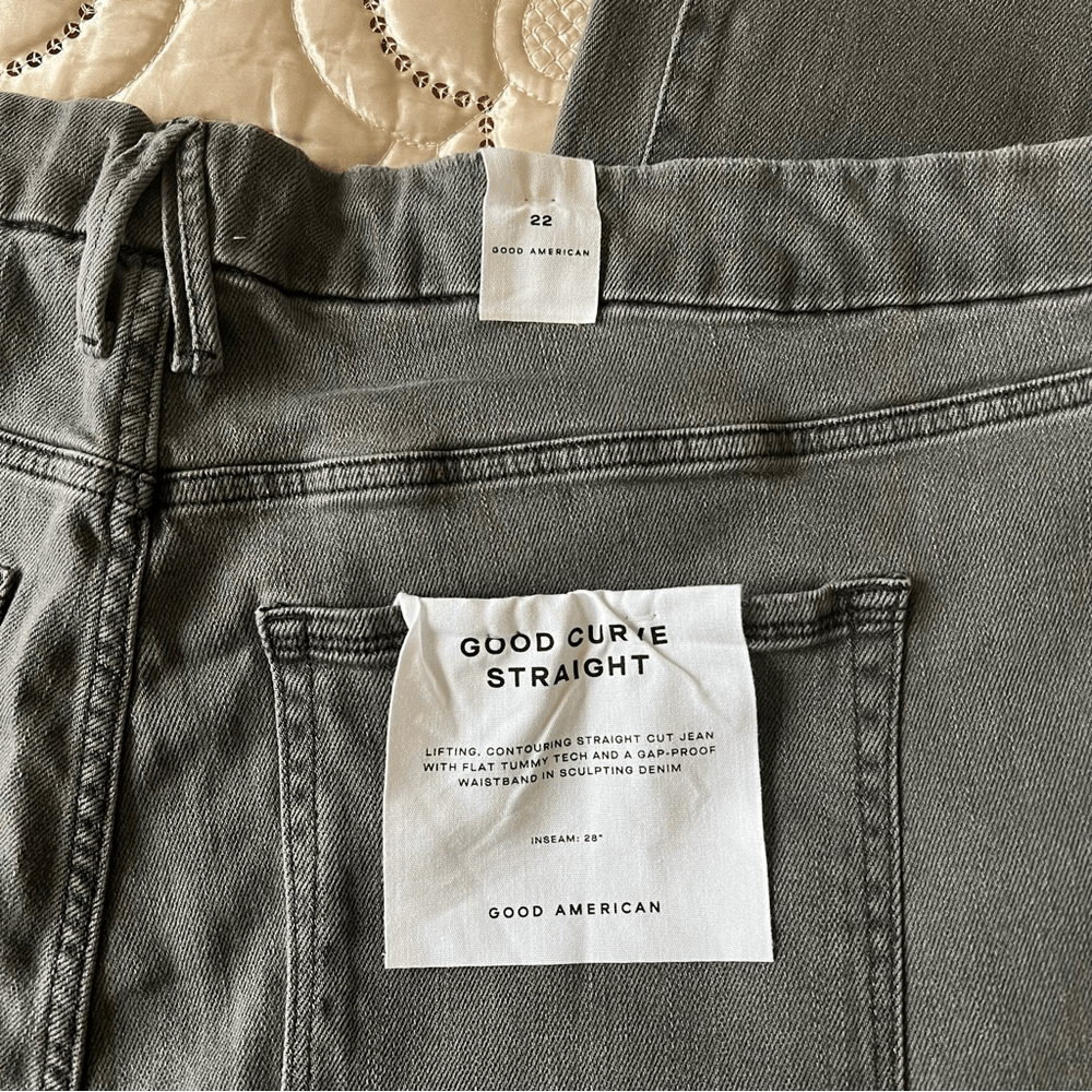 Anthropologie Good American Curve High-Rise Straight Jeans NEW Plus Size 22