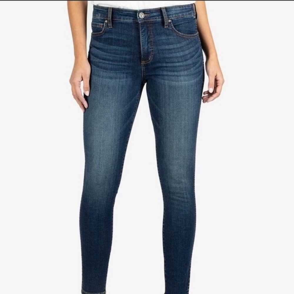 Kut From The Kloth Connie Ankle Skinny Jeans Raw Hem Size 0