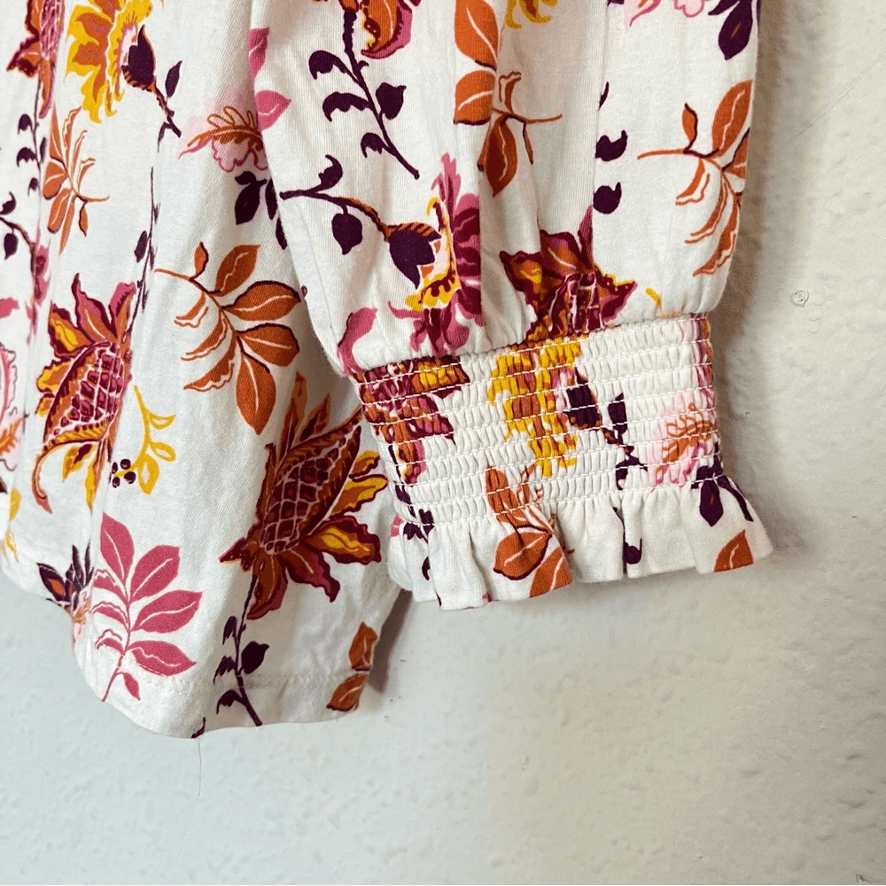 Talbots Floral Long Sleeve Cotton Blouse Plus Size 3X