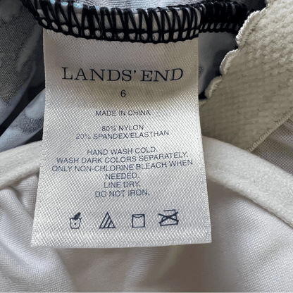 Lands End Tankini Swimsuit Top Size 6 Blue Printed