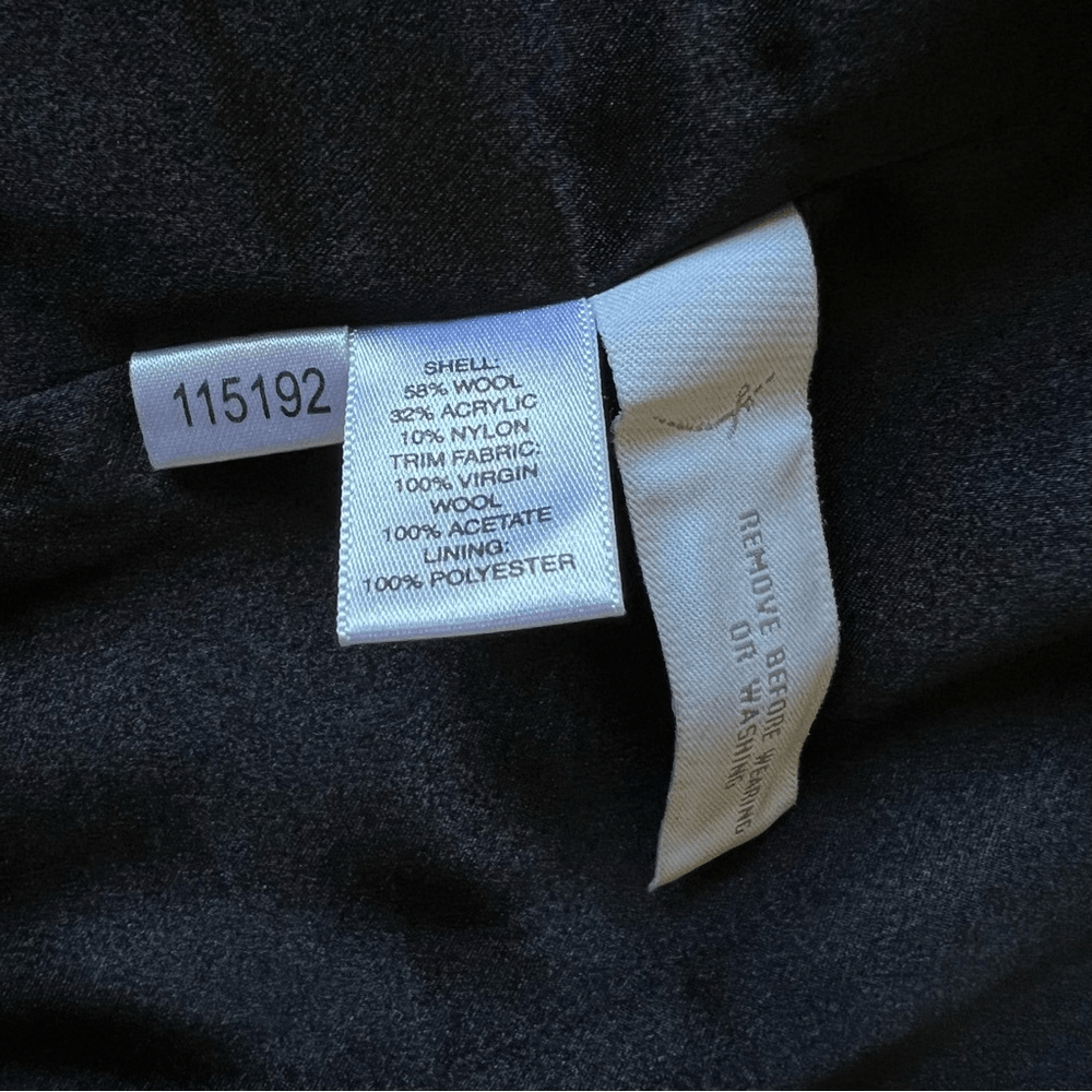 Ann Taylor Wool Blend Tweed Black Fringed Blazer Jacket Size 2 Petites