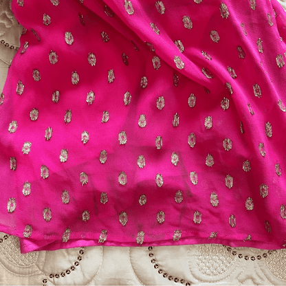 En Creme Pink Metallic Ruffled Maxi Dress Size Medium NEW