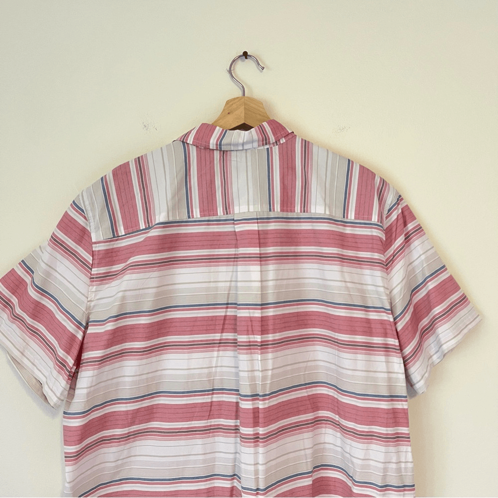 Eddie Bauer Men's Short Sleeve Striped On The Go Button Down Shirt NEW Size 2XL