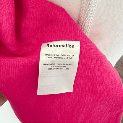 Reformation Orzo Pink Linen Crop Top in Pink Size 10
