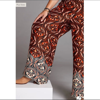 Anthropologie Breezy Printed Straight Pants NEW Size 16