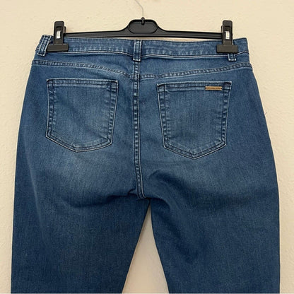 Michael Kors Medium Wash Izzy Skinny Jeans Raw Hem Size 8