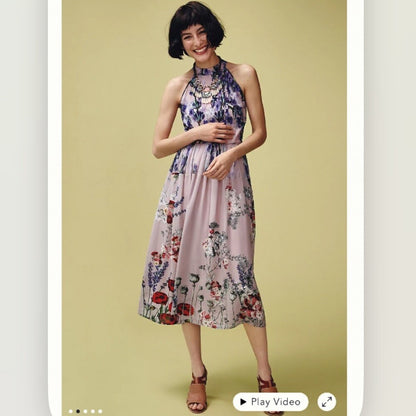 Anthropologie Petaline Midi Dress Varun Bahl NEW Size 2 Petites