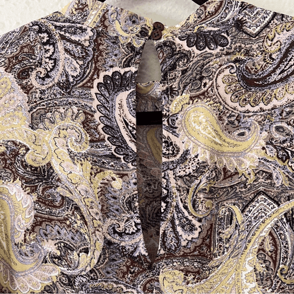 Sanctuary Paisley Babydoll Long Sleeve Blouse Top Size XS Peasant Boho