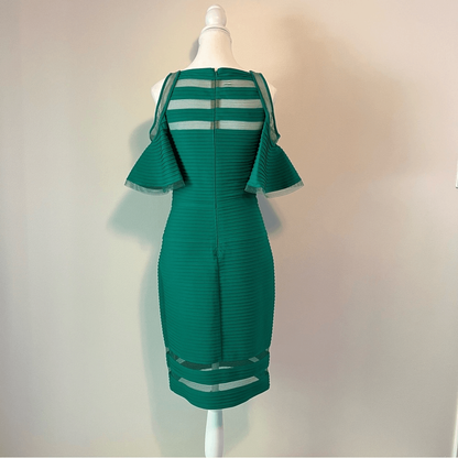 Tadashi Shoji Carlyn Bandage Bodycon Dress Flutter Sleeves Size XS