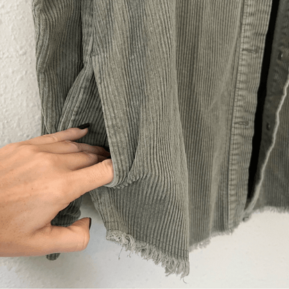 Zara Corduroy Shacket Jacket in Green Size Small