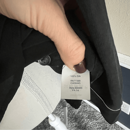 Madewell Black 100% Silk Long Sleeve Tunic Shirt Blouse Size Small